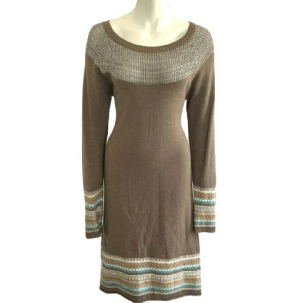 Athleta Women’s Size L Nordic Fair Isle Knit Sweater Dress